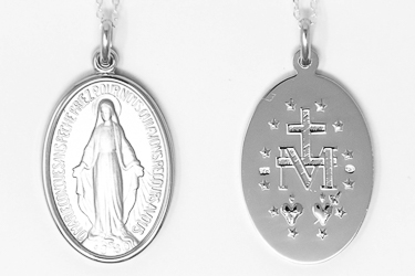 French Miraculous Medal Necklace.