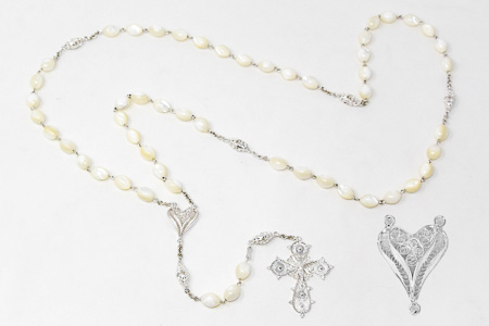 925 Mother of Pearl Rosary Beads