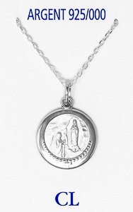 Sterling Silver Lourdes Rosary Necklace.