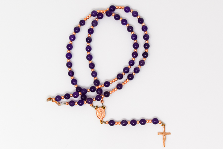 Miraculous Amethyst Rosary Necklace.