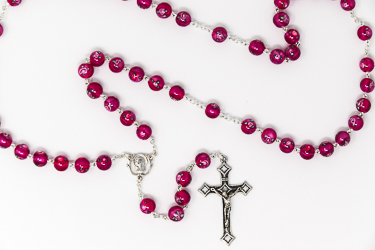 Sterling Silver Pink Rosary.