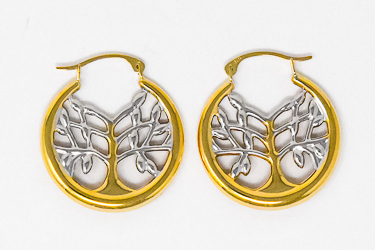 9ct Gold Tree of Life Earrings.