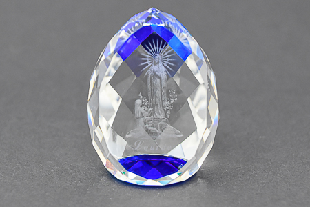 3-D Blue Crystal Paperweight.