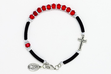 Red Crystal Rosary Bracelet.