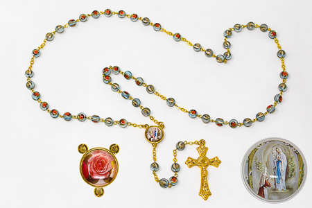 Apparition Lourdes Water Rosary Beads.