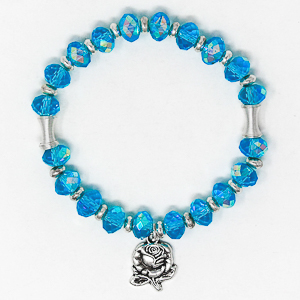 Blue Crystal Apparition Rosary Bracelet.