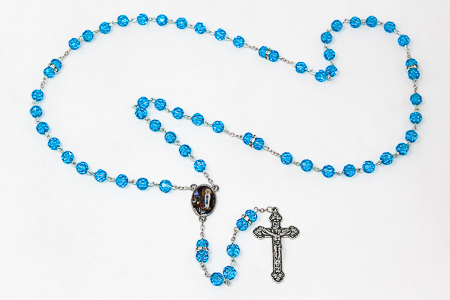 Lourdes Aqua Rosary Beads.