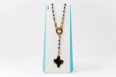 Fidei Black Rosary Necklace.