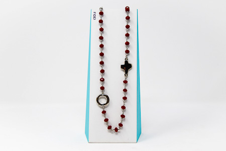 Fidei Red Rosary Necklace.