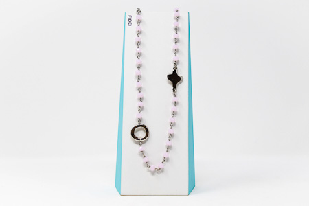 Fidei Pink Rosary Necklace.