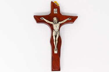 Dark Beachwood Wooden Crucifix.