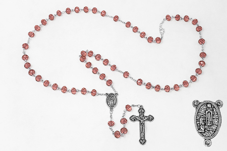 Bernadette Rose Crystal Rosary.