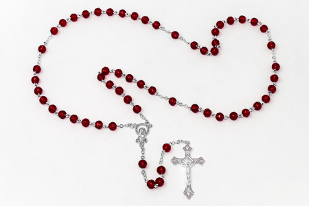 Birthstone Rosary Beads January - Garnet.