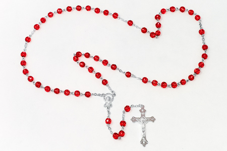 Birthstone Rosary Beads July - Ruby.