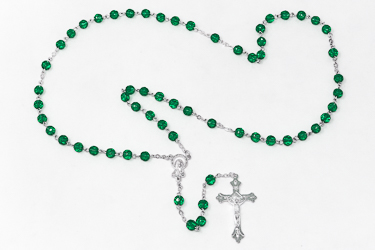 Birthstone Rosary Beads May - Emerald.
