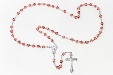 Birthstone Rosary Beads October - Rose.