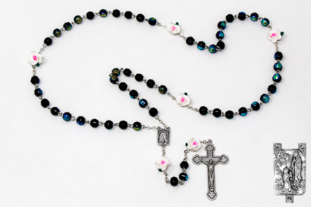 Black Rose Rosary Beads.
