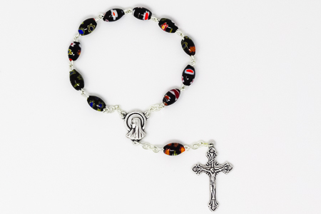 Murano Glass Black Decade Rosary.