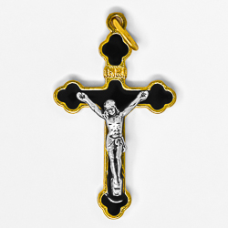 Black Enamel Crucifix Pendant.