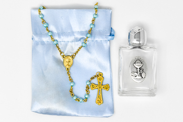 Blue Communion Rosary.