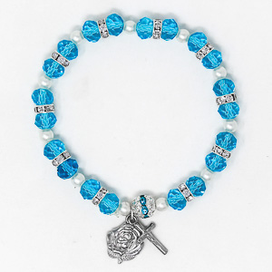 Blue Lourdes Apparition Rosary Bracelet.