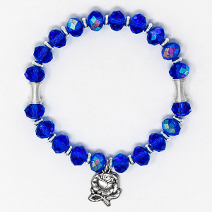 Blue Crystal Apparition Rosary Bracelet.