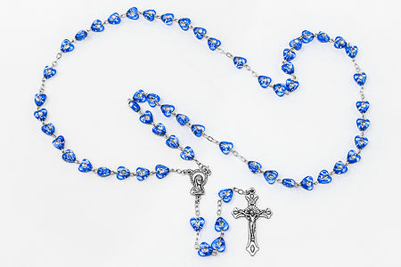 Blue Virgin Mary Rosary Beads.