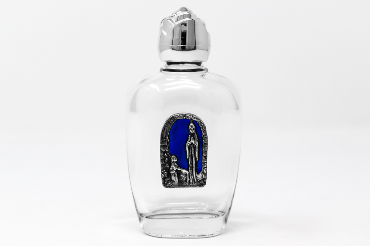DIRECT FROM LOURDES - Oval Bottle with Blue Plaque - Lourdes Holy Water