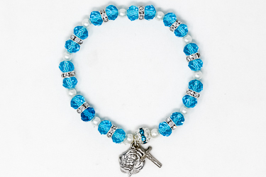 Blue Lourdes Apparition Rosary Bracelet.