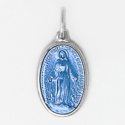 Blue Enamel Miraculous Medal.