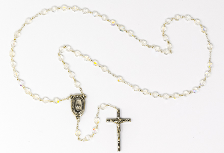 Lourdes Water Rosary with Bohemia Crystal Beads.