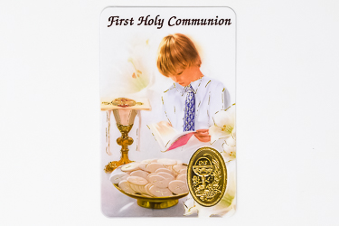 Boy's First Holy Communion Prayer Card.