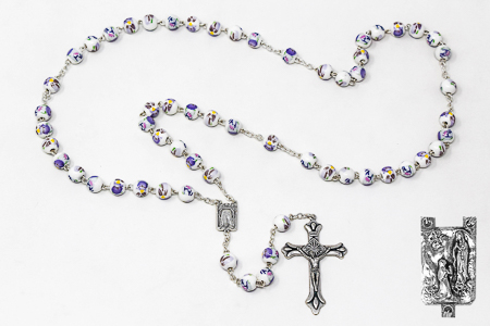 Ceramic Lourdes Rosary Beads