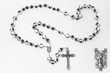 Ceramic Lourdes Rosary Beads.
