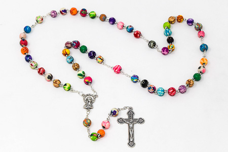 Children's Multi Colored  Rosary Beads.