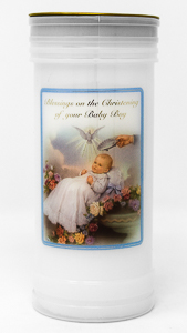 Christening Pillar Candle for a Boy.