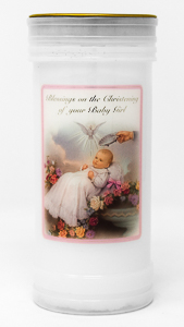 Christening Pillar Candle for a Girl.