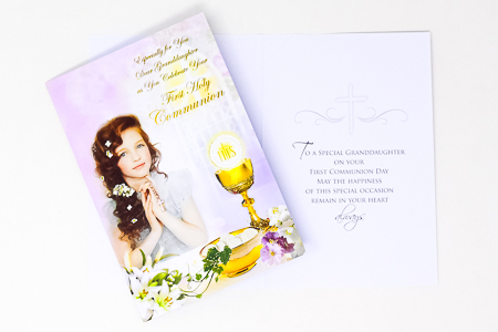 First Holy Communion Card Boxed Granddaughter.