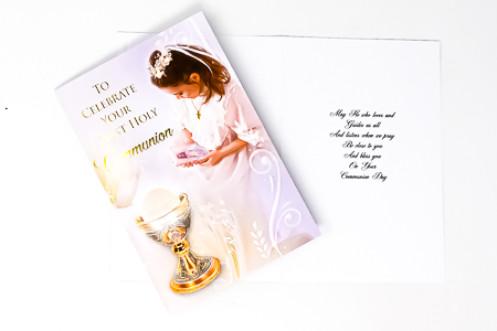 First Communion Card for a Girl.