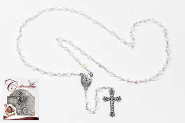 Confirmation Crystal Glass Rosary.