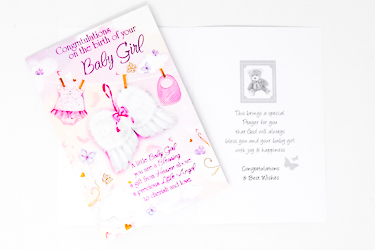 Card Congratulations on the Birth of you Baby Girl.