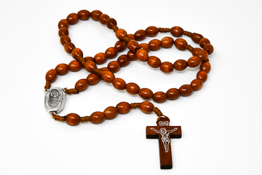 Wooden Lourdes Rosary Beads.
