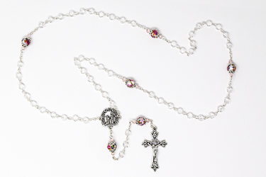 Crystal Lourdes Rose Rosary.