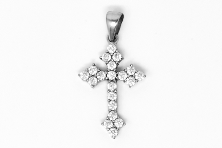 Cubic Zirconia Cross Pendant.