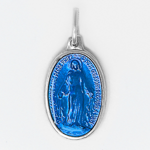 Dark Blue Enamel Miraculous Medal.