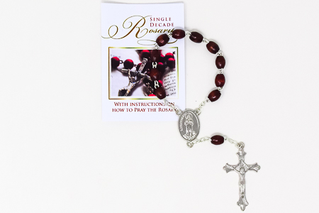 Lourdes One Decade Wooden Rosary.