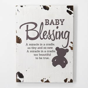 Distressed Wall Plaque - Baby Blessing.