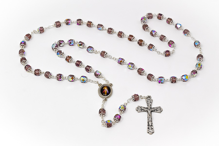 Divine Mercy Crystal Rosary Beads.