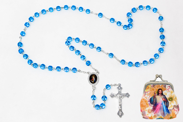 Divine Mercy Rosary Beads & Rosary Purse..