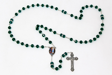 Lourdes Emerald  Rosary Beads.